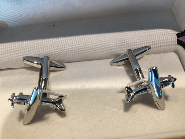 Cessna aircraft rhodium cufflinks