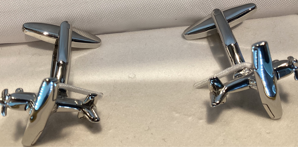 Cessna aircraft rhodium cufflinks