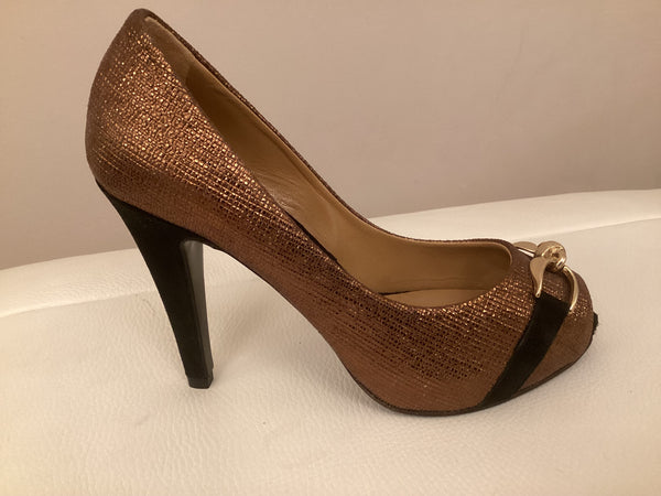 Renata RN12 bronze Italian Leather high heel shoe