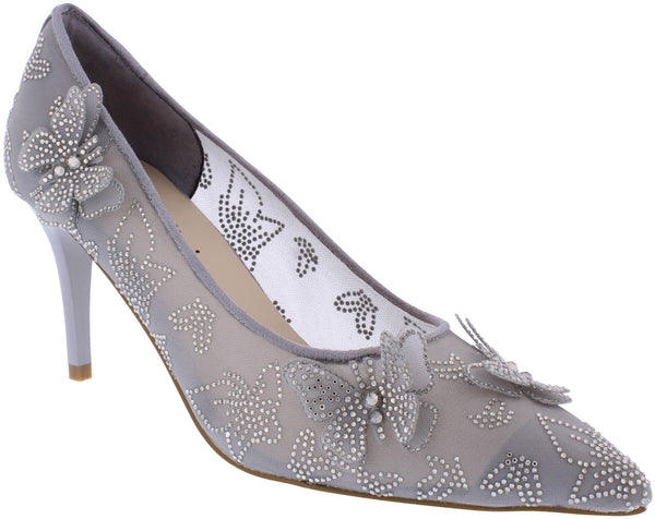 CP49 Capollini Evie grey mesh court shoe