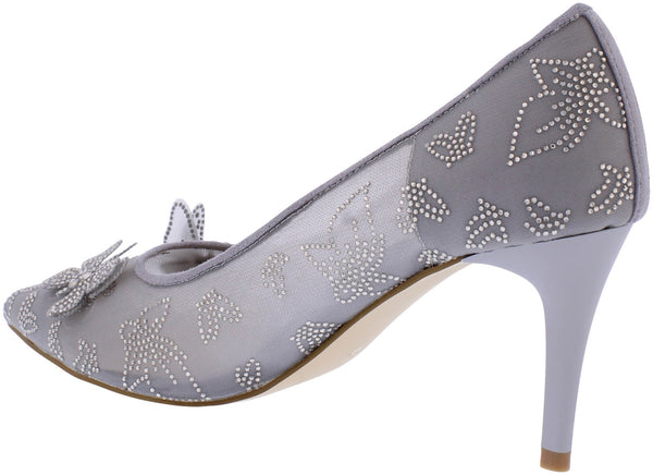 CP49 Capollini Evie grey mesh court shoe