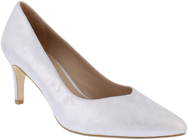 CP57 Capollini Izzy Silver court shoe
