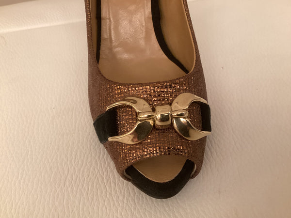 Renata RN12 bronze Italian Leather high heel shoe