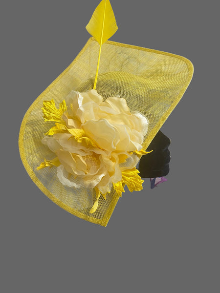 Yellow fascinator LEF331
