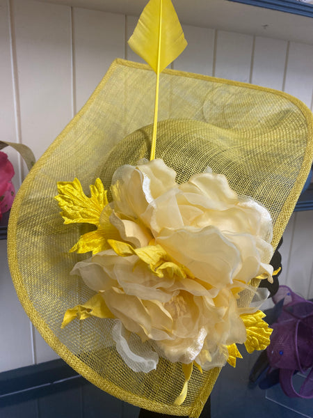 Yellow fascinator LEF331