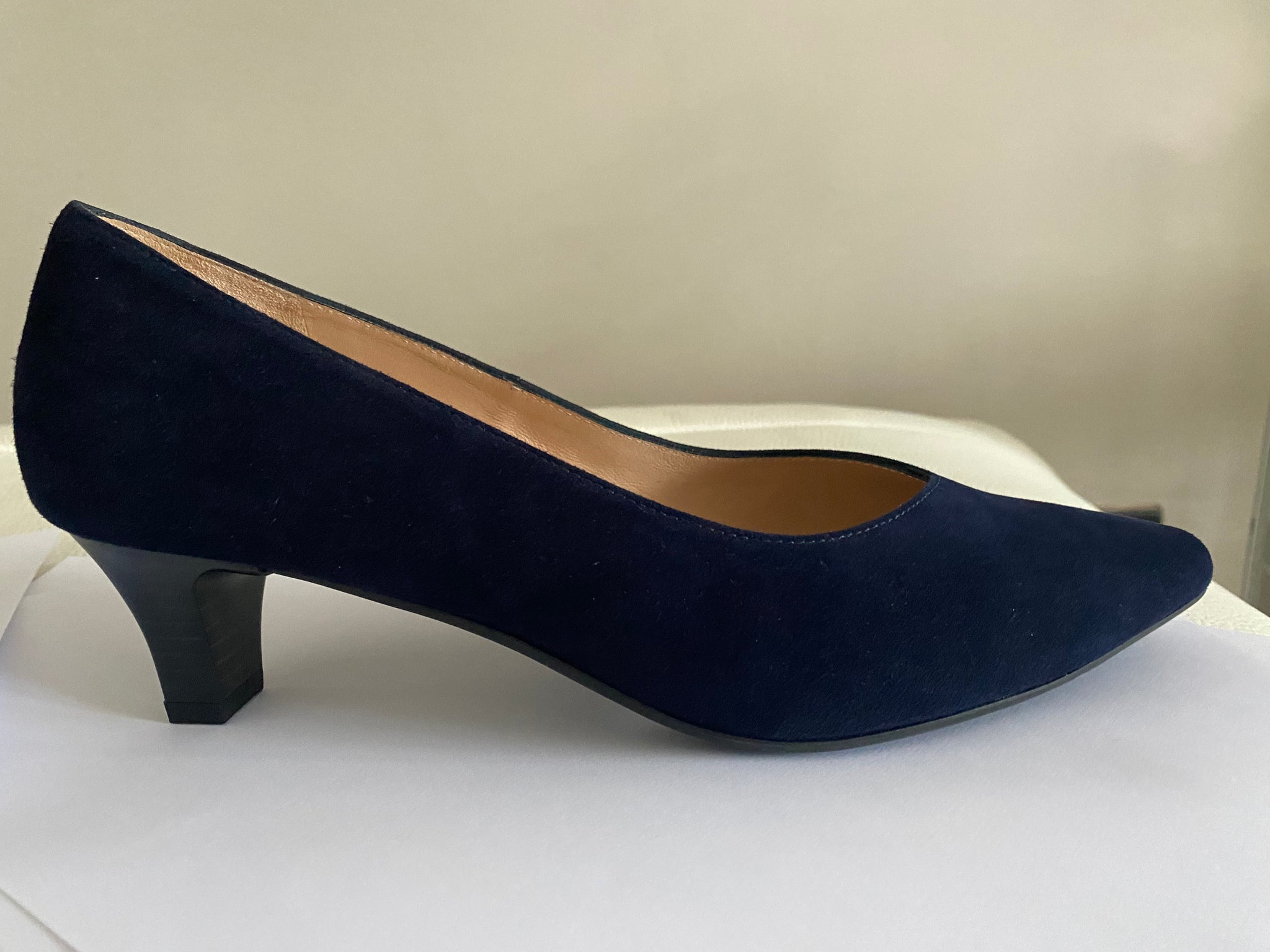 PK09 Peter Kaiser Navy Suede Court shoe