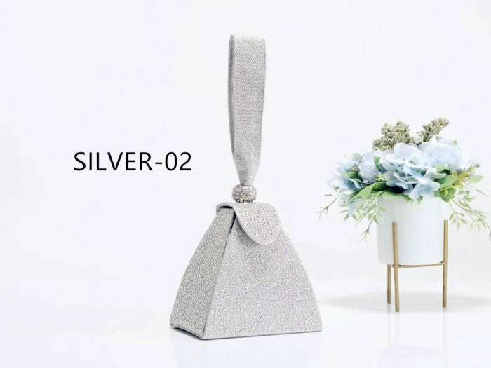 Silver Pyramid clutch bag