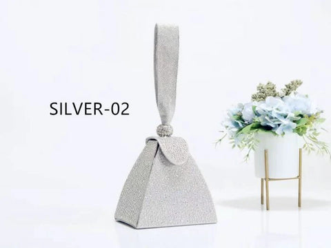 Silver Pyramid clutch bag
