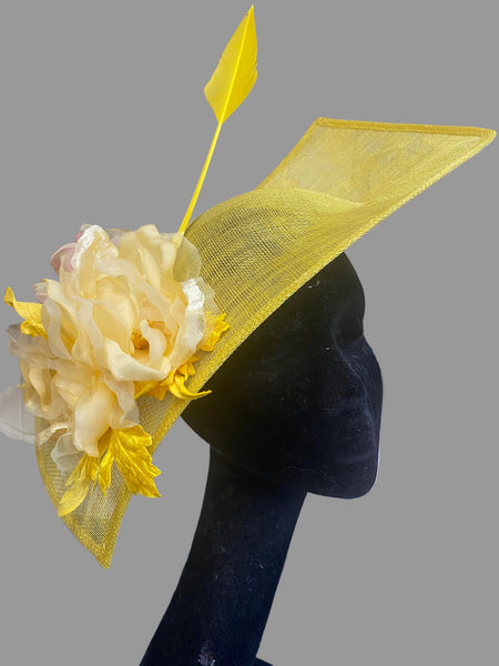 Yellow fascinator LEF331