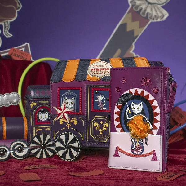 Vendula Skelecat’s Travelling Ghost Circus Compact Folding Wallet