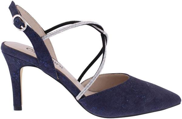 CP56 Capollini Charlotte Navy sling back court shoe