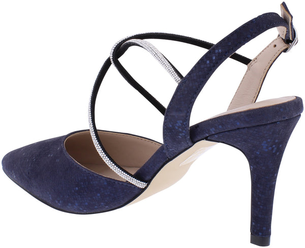 CP56 Capollini Charlotte Navy sling back court shoe
