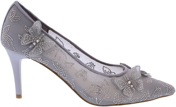 CP49 Capollini Evie grey mesh court shoe