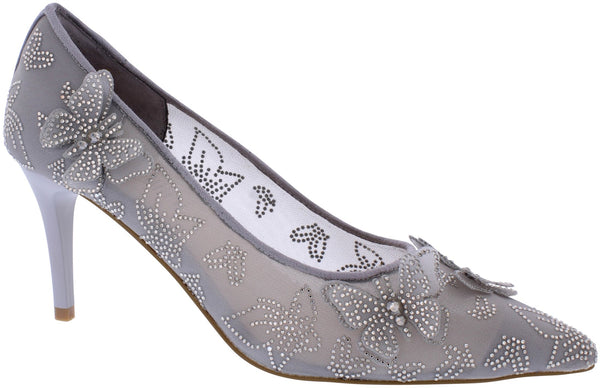 CP49 Capollini Evie grey mesh court shoe