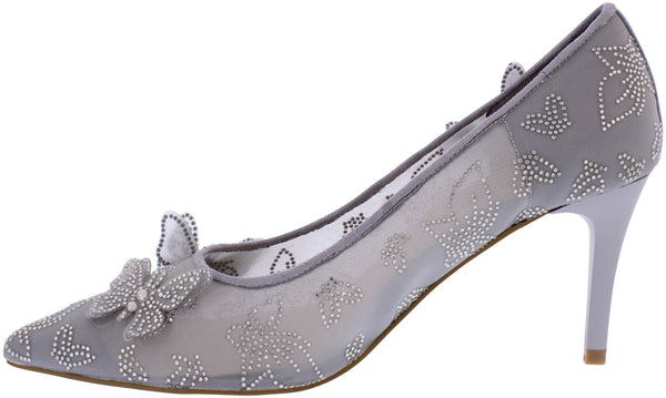 CP49 Capollini Evie grey mesh court shoe