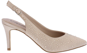 CP52 Capollini Florence Latte Sling back court shoe