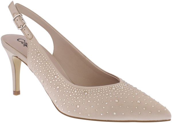 CP52 Capollini Florence Latte Sling back court shoe