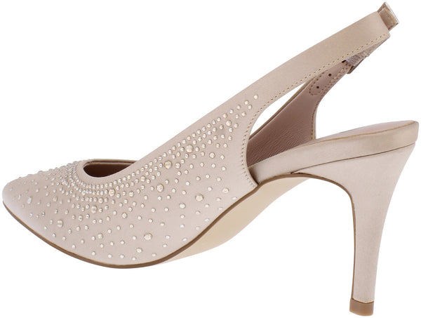 CP52 Capollini Florence Latte Sling back court shoe