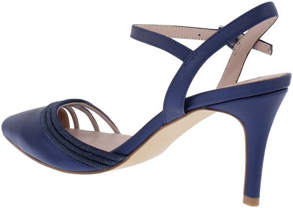 CP58 Capollini Ophelia Navy sling back court shoe