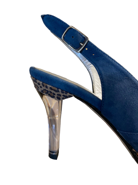 AZ030 Azuree ladies sling back blue suede shoe