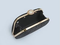 Black clutch-shoulder bag