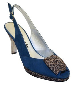 Azuree ladies sling back blue suede shoe AZ30