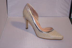 Capollini ladies silver court shoe CP39