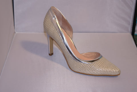 Capollini ladies silver court shoe CP39