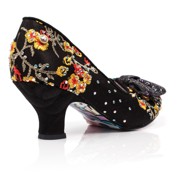 Irregular Choice IC4 Red & Black Floral Kitten Heels