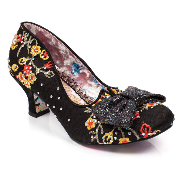 Irregular Choice IC4 Red & Black Floral Kitten Heels