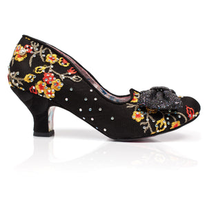 Irregular Choice IC4 Red & Black Floral Kitten Heels