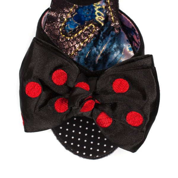 Irregular Choice IC7 Black & Red Heart Print Wedges