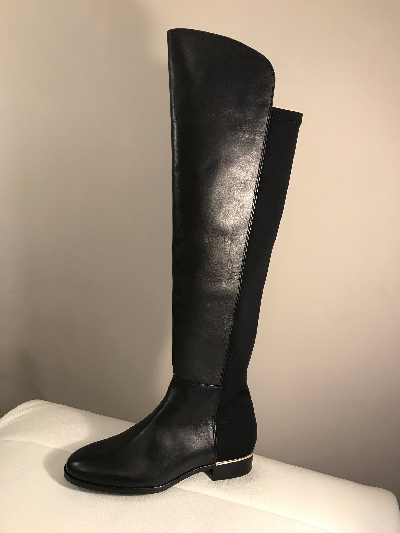 H126 Hogl  black leather knee high boot