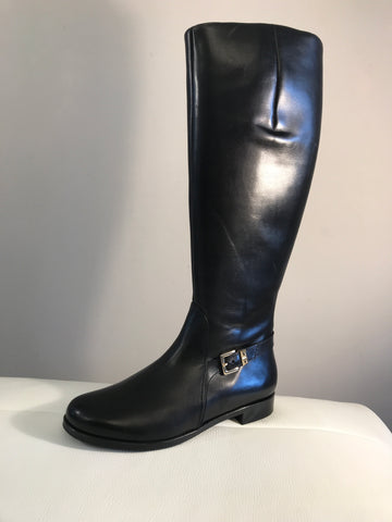 Hogl black leather knee high boot