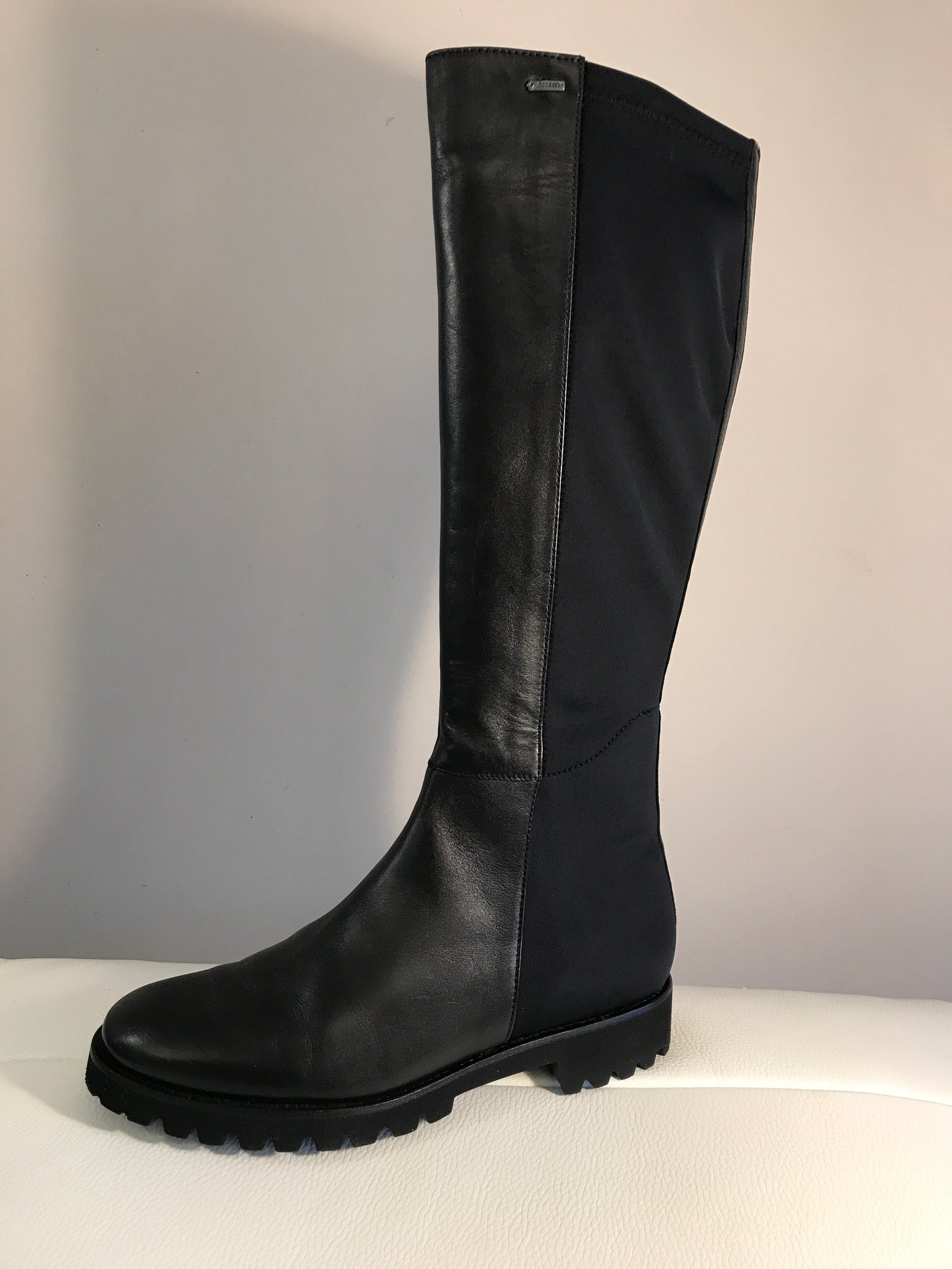 Hogl black leather knee high boot